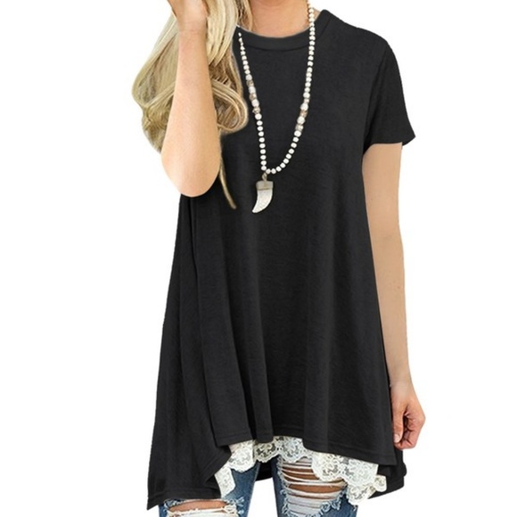 Plus Size Lace Bottom Top - Picture 3 of 3